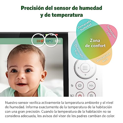 LeapFrog LF915HD Baby Surveillance Camera with Night Light 5" HD Screen Baby Monitor with Camera, 360° Translation and Tilt, 8X Zoom, Night Vision, Smart Sensor