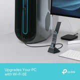 【2024 Nuevo】 TP-Link Archer TXE70UH | Adaptador USB inalámbrico de Alta Ganancia | Wi-Fi6E AXE5400Mbps| Cobertura más Amplia | USB3.0 | Juego de Menor latencia|Compatible con windows11
