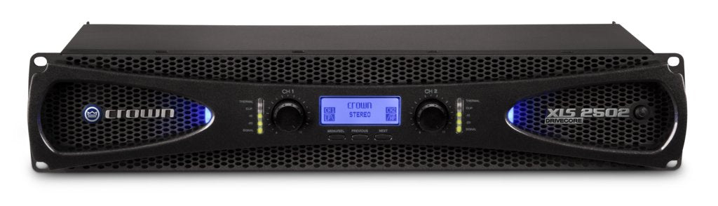 Crown XLS 2502 2.0 con cable negro amplificador de audio - amplificadores de audio (2.0 canales, D, 0,5%, 103 DB, 1200 W, 775 W)