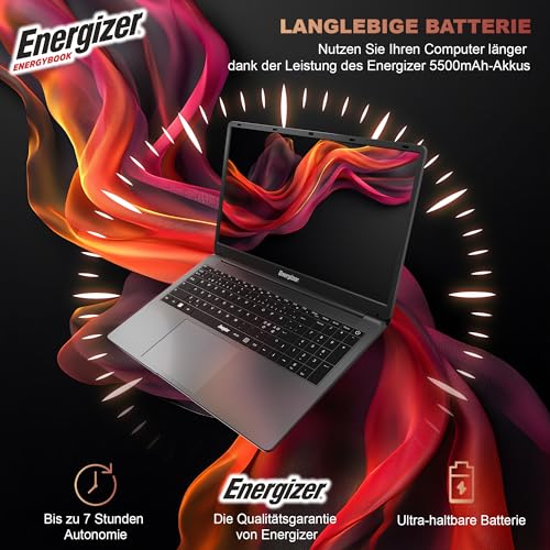 Energizer EnergyBook: portátil de 17,3'' HD+, Intel Celeron, 8 GB de RAM, SSD de 256 GB, gráficos UHD, Windows 11, Teclado QWERTY (Interfaz), USB 3.0, HDMI