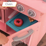 KidKraft Cocina de Juguete Rosa Vintage de Madera para niños con teléfono de Juguete y Nevera Vintage, Cocina Infantil, Juguetes niños 3+ años (53179)
