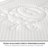 Nalui - Colchón Cuna Desenfundable 70x140cm Baby One con Núcleo Adapt Foam Suave, Transpirable y Acolchado Termorregulador. Hipoalergénico | Certificado Oeko-Tex® | Altura ± 12cm | Hecho en España