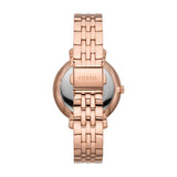 Fossil Jacqueline Reloj para Mujer, Movimiento multifunción con Correa de Acero Inoxidable o Piel, Tono Oro Rosa y Blanco, 36MM