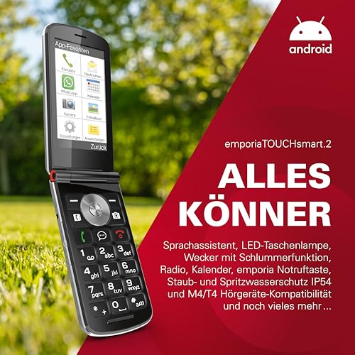 Emporia EmporiaTOUCHsmart 2 - Teléfono móvil Plegable con botón Grande