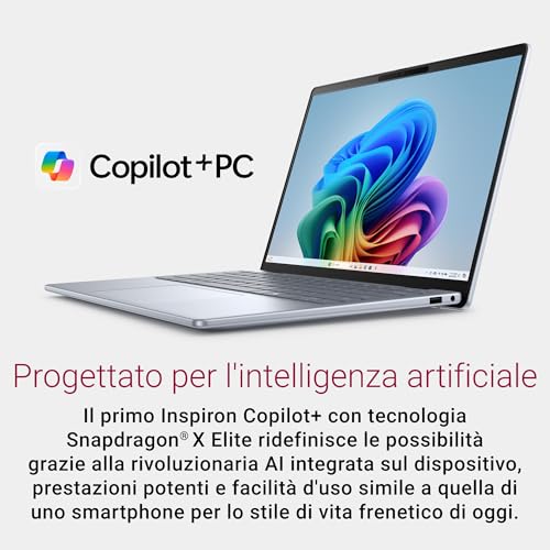 Dell Inspiron 7441 Laptop 14 QHD+ Touchscreen Display, Qualcomm Snapdragon 16 GB LPDDR5X RAM, 512 GB SSD, Qualcomm Adreno, Windows 11 Home - Cloud Cover