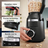 Bosch, batidora de vaso MMB6652B, VitaPower Serie 6, motor de 1800 vatios, velocidad del motor de hasta 45.000 rpm, 6 programas automáticos, jarra batidora Tritan, negro