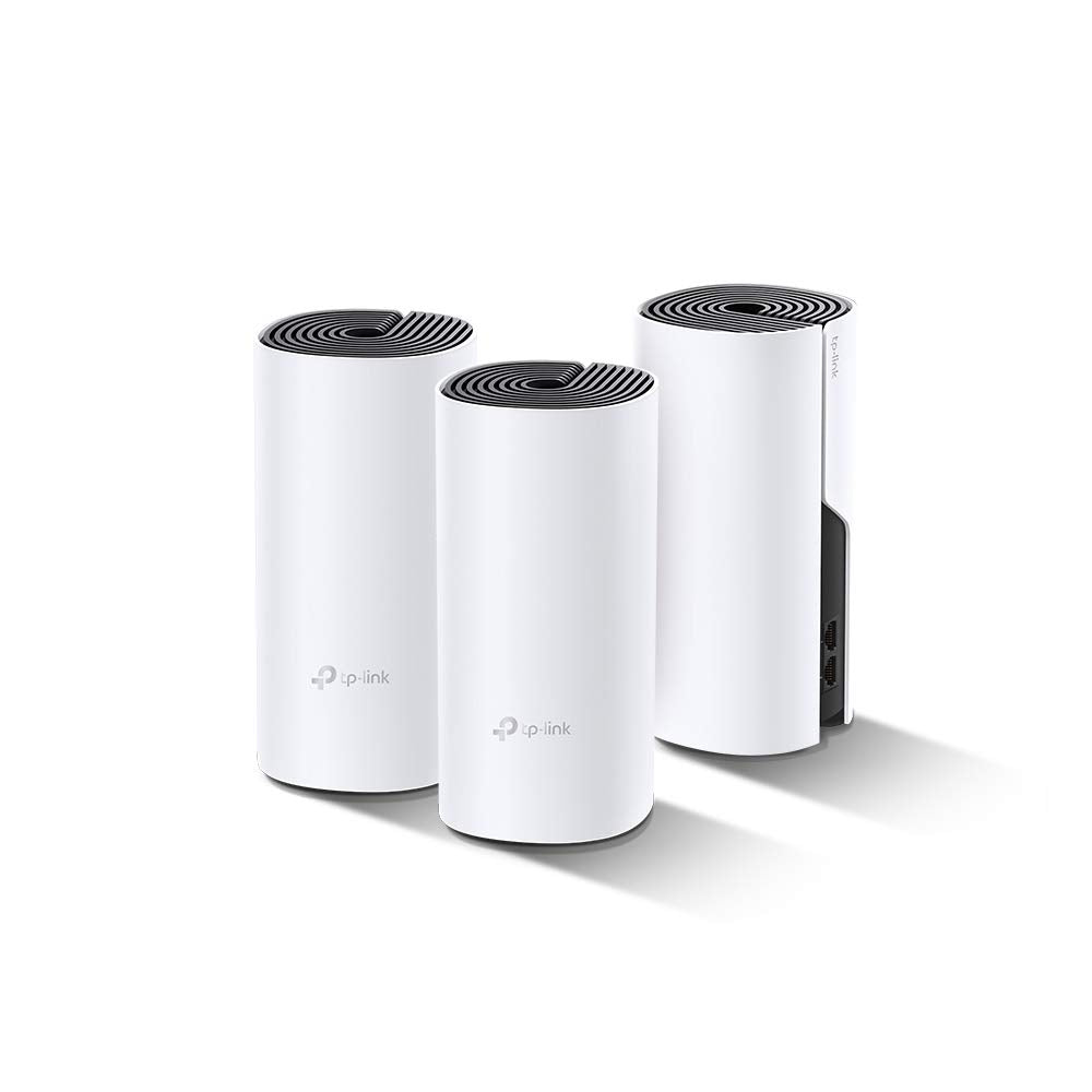 TP-Link Deco P9 (3-Pack) - PLC Mesh Wi-Fi Híbrido con Powerline, Adecuado para Casas Grandes con Paredes Gruesas, Powerline AV1000 + WiFi AC1200, Cobertura hasta 560 ㎡,2xPuerto Gigabit, CPU Qualcomm