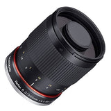 Samyang Reflex f/6.3 300mm Fujifilm X MILC Negro - Objetivo (MILC, 9/9, 0,9 m, Fujifilm X, Manual, 30 cm)