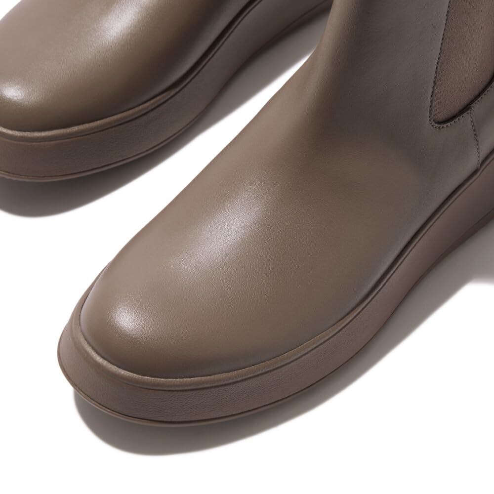 Fitflop Women's F-Mode Leather Flatform Chelsea Boots, Minky Grey, 36 EU