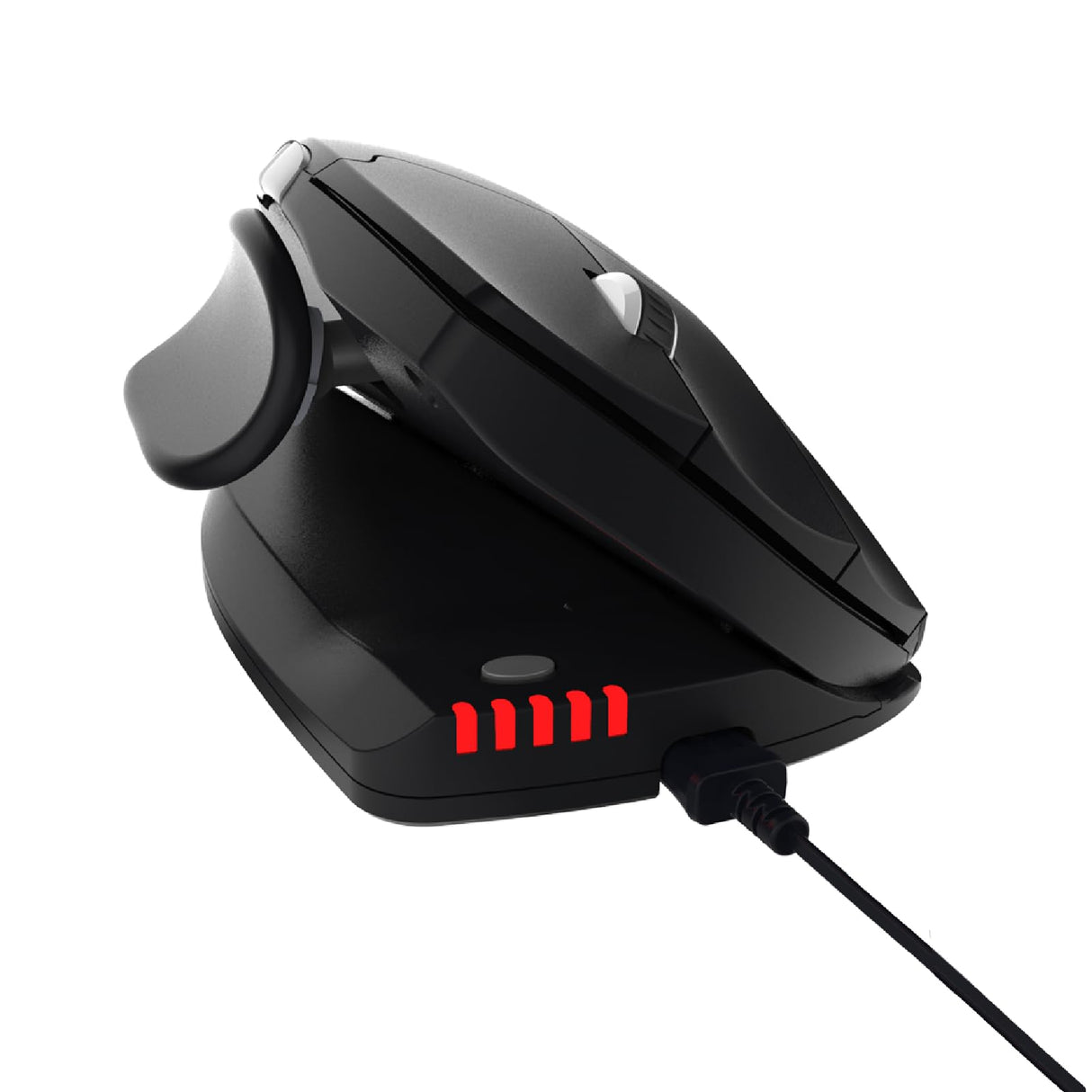 Contour Unimouse | Ratón de Juego ergonómico | Ratón con Cable | Ratón Vertical para Zurdos | Ángulo de 35 a 70 Grados | 6 Botones + Desplazamiento | para Windows y Mac Negro