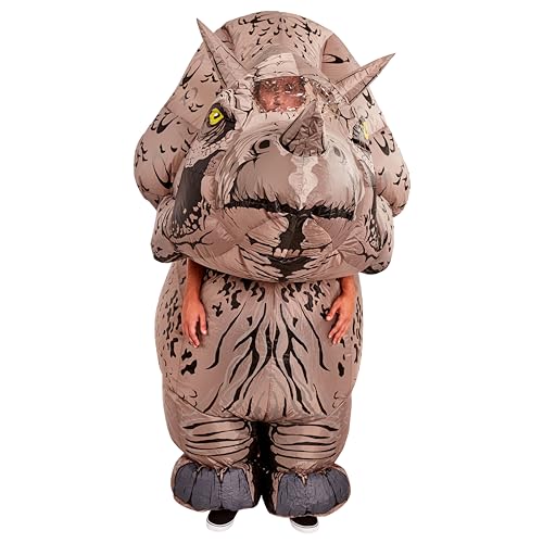 Rubies Disfraz de dinosaurio inflable Triceratops para adultos, talla única