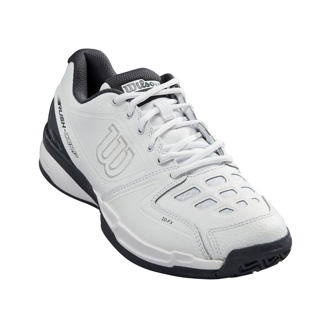 Wilson Rush Comp LTR, Tennis Shoe Unisex Adulto, White/White/Ebony, 44 2/3 EU