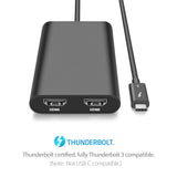 CableGlaxay Adaptador de Salida Thunderbolt 3 a Dual HDMI 2.0 para Ordenadores Mac y Windows Thunderbolt 3 (admite Dos monitores de hasta 4K @ 60 Hz, Solo Compatible con Thunderbolt 3)