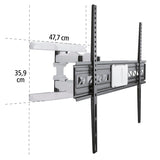 Hama Soporte de Pared para TV (3 articulaciones, 90 Pulgadas, VESA 800 x 600, LCD/LED, para TV, Montaje en Pared, Giratorio 120 Grados, Inclinado, Acero, Capacidad de Carga máxima de 75 kg, bisagras