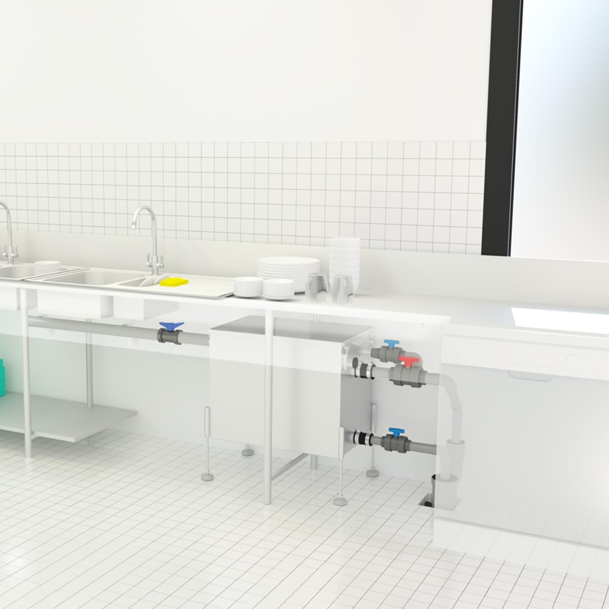 SFA Sanigrease T 40 - Bandeja de Grasa (inmersión en Restaurante), Volumen 39 L, Bandeja sobre 4 pies, Cesta de pelado extraíble – compacta – 55 x 40,8 x 48,4 cm