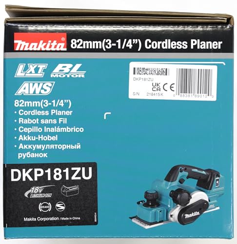 Makita DKP181ZU -Cepillo 18v lxt BL 82mm (sin batería, sin Cargador)