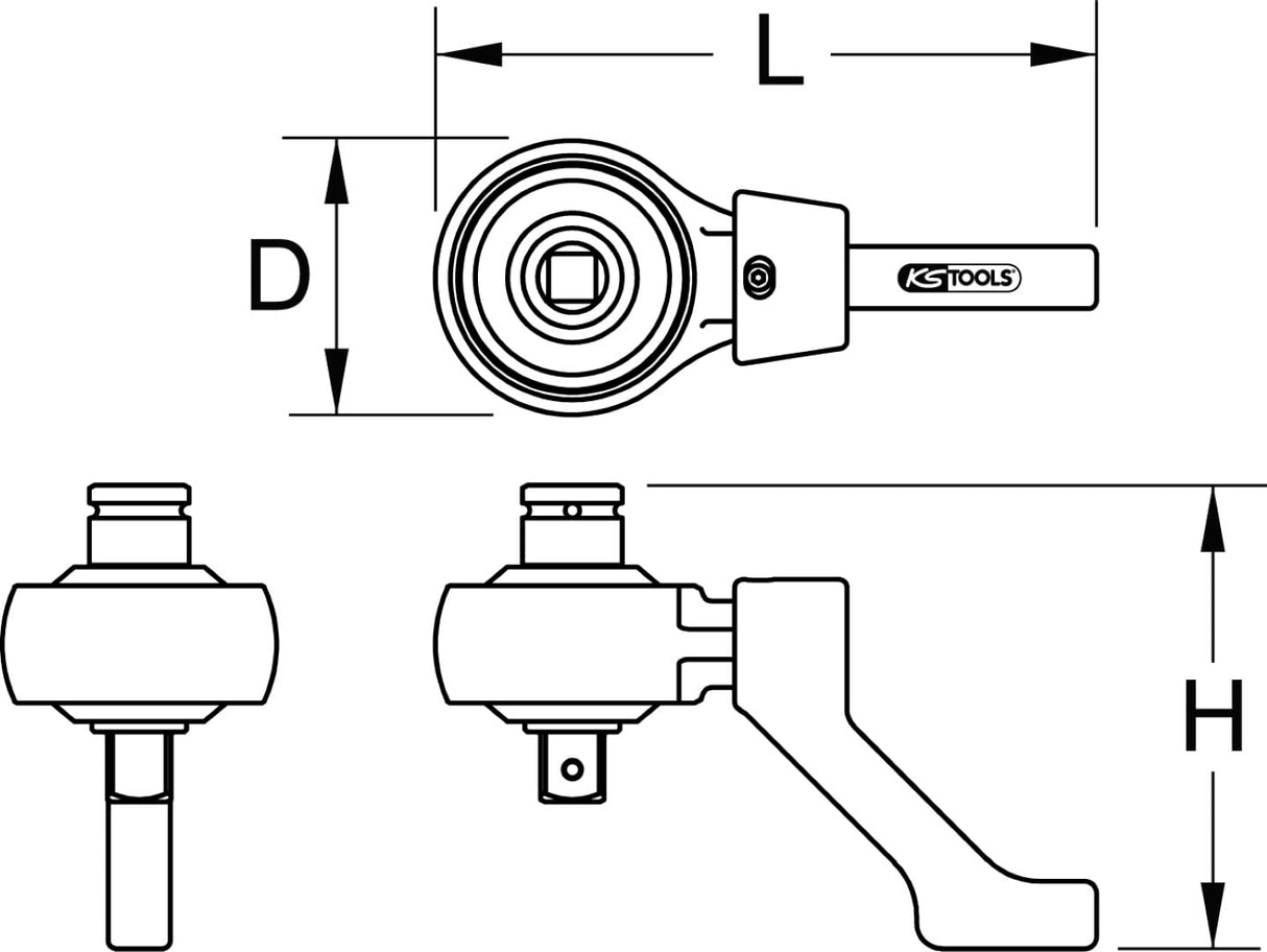KS Tools 516.3705 - Multiplicador de par de apriete (1:5, 2700Nm, 3/4")