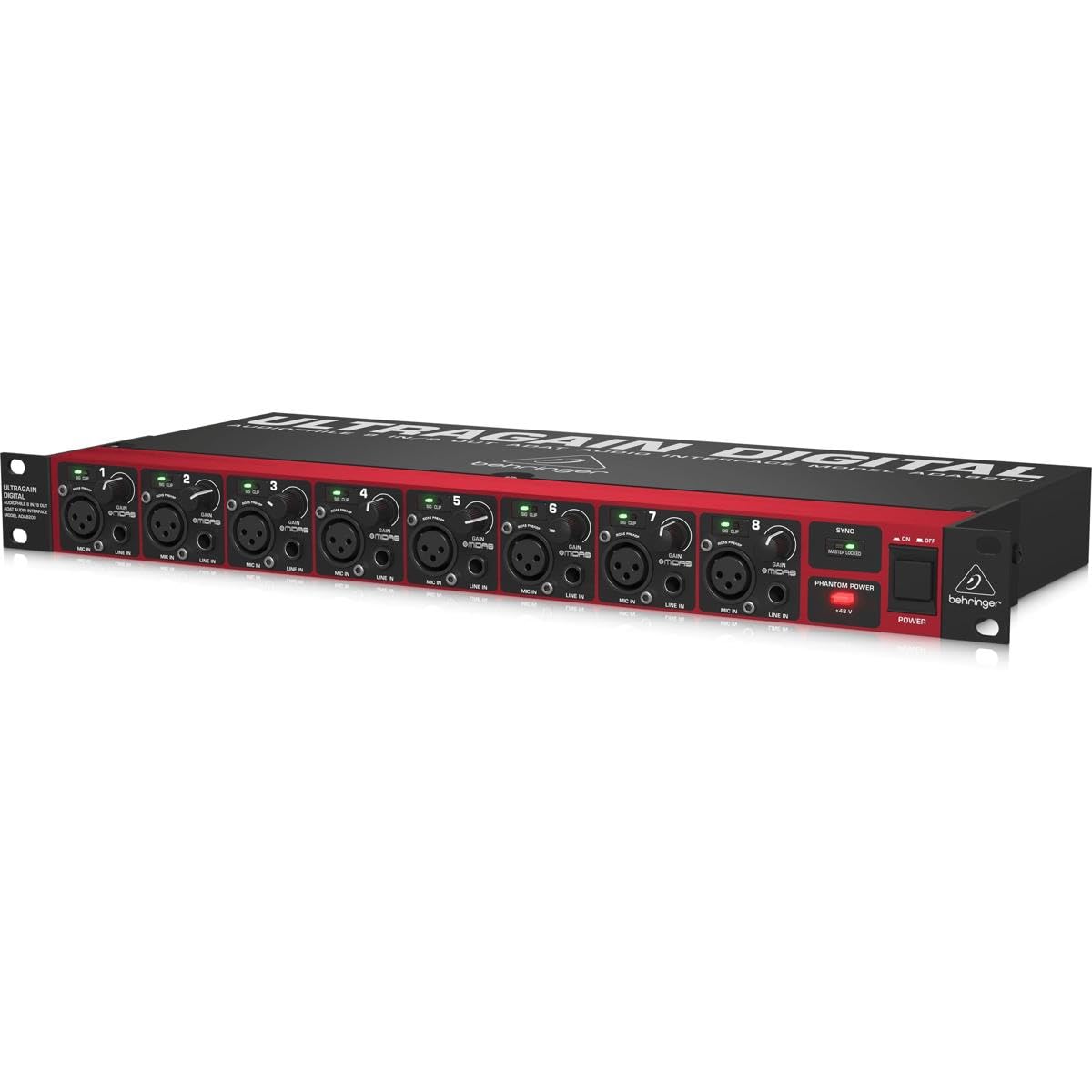 Interfaz de audio Behringer ULTRAGAIN DIGITAL ADA8200 Audiophile 8 In/8 Out ADAT con preamplificadores de micrófono Midas