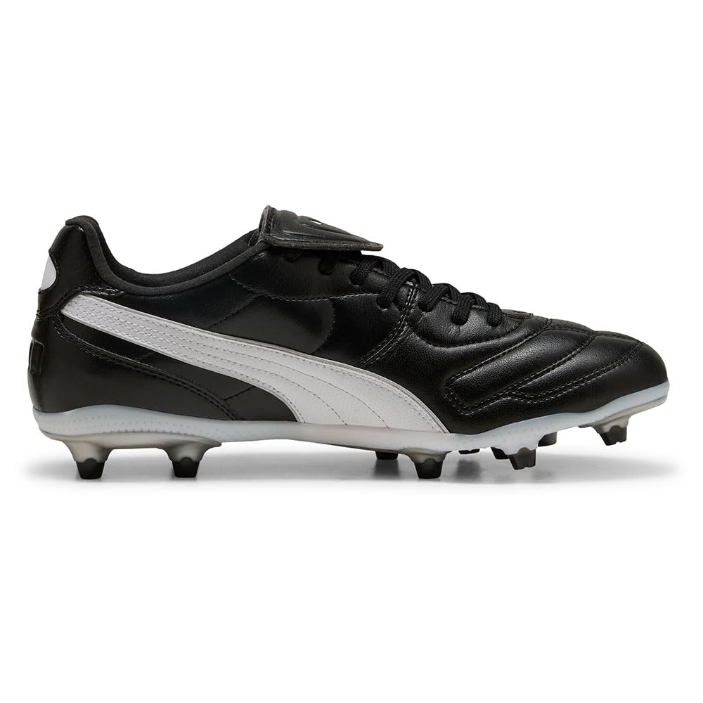 PUMA King Liga FG/AG, Soccer Shoe Unisex Adulto, Black White Silver, 40.5 EU