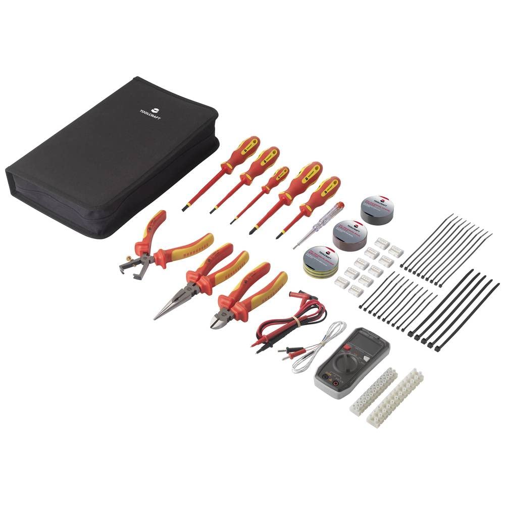 Toolcraft TO-7762929 VOLTCRAFT VC-22 - Juego de herramientas para electricista (50 piezas, con multímetro digital)