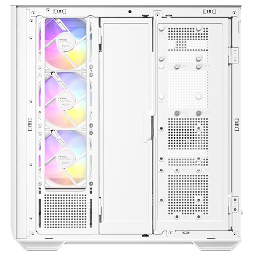 Antec C7 ARGB Blanco, Soporte de GPU RTX 40, 4 Ventiladores ARGB PWM de 120 mm incluidos, refrigeración Vertical, Tipo C de 10 Gbps, Paneles Frontales y Laterales de Vidrio Templado Continuo