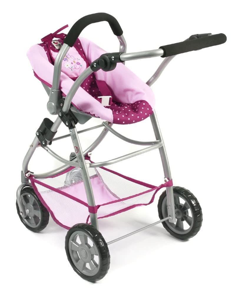Bayer Chic 2000 637 29 Carrito para muñecas, 3 en 1, Color Morado, Lila/Rosa