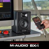 M-AUDIO BX4 Par 4.5" 120W Monitores de Estudio, Altavoces Autoamplificados para PC para videojuegos, producción musical, transmisiones en directo, podcast