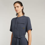 G-STAR Belted Dress SS Wmn Vestido Informal, Gris Petrol D26157-d573-860, XXS Mujeres