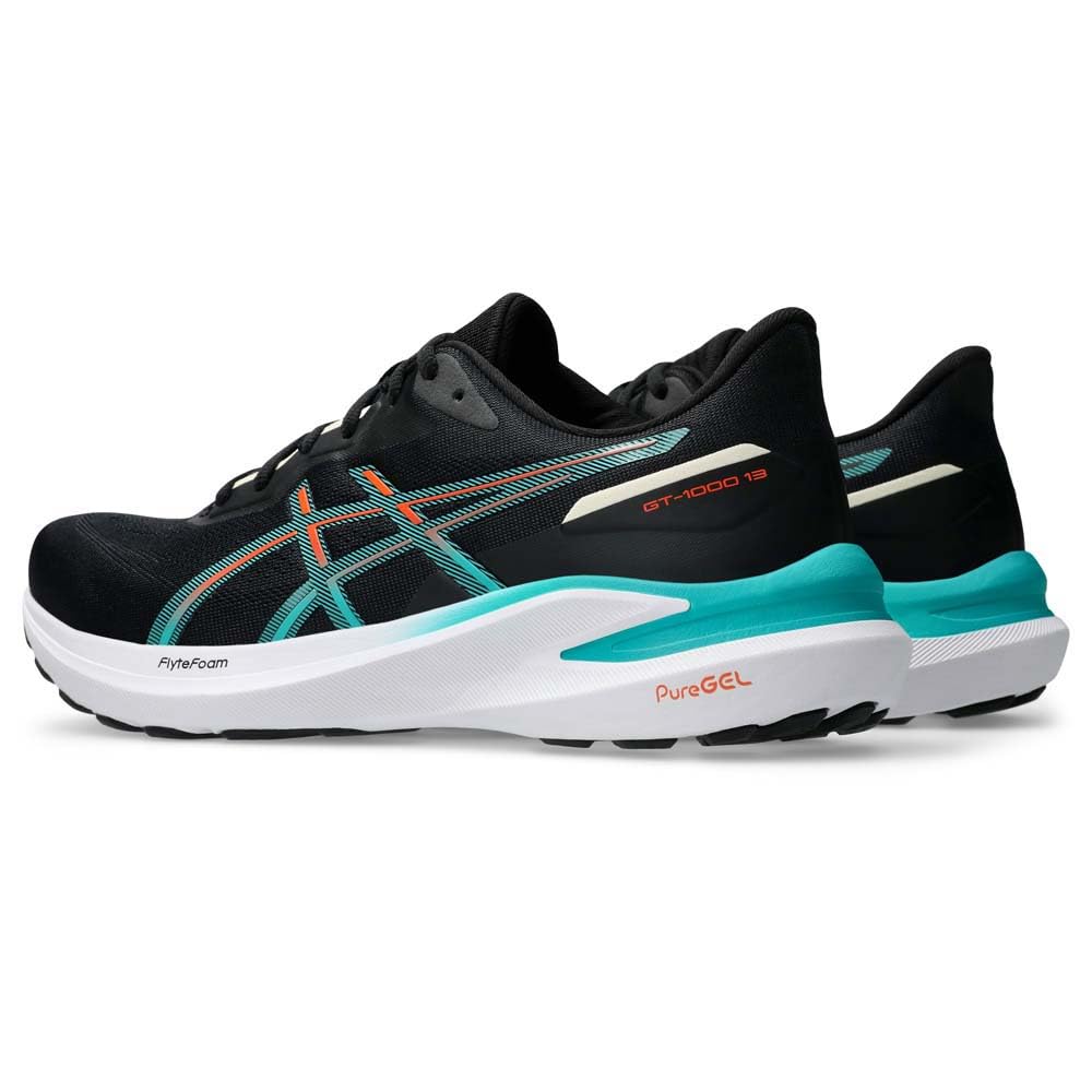 ASICS GT-1000 13, Sneaker Hombre, Negro/Verde Azul Marino Ondulado, 42 EU