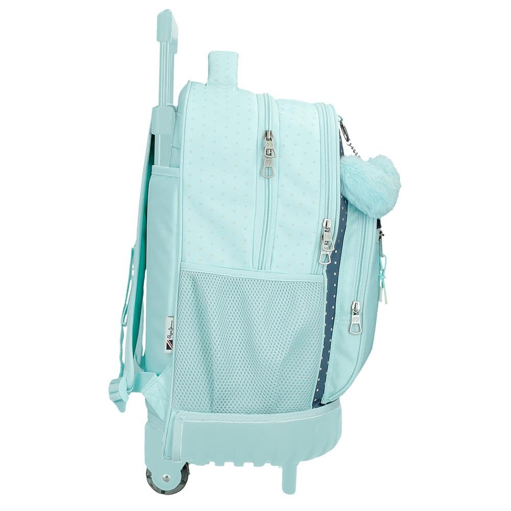 Pepe Jeans Dalma Mochila Compact 2 Ruedas Azul 32x43x21 cms Poliéster by Joumma Bags