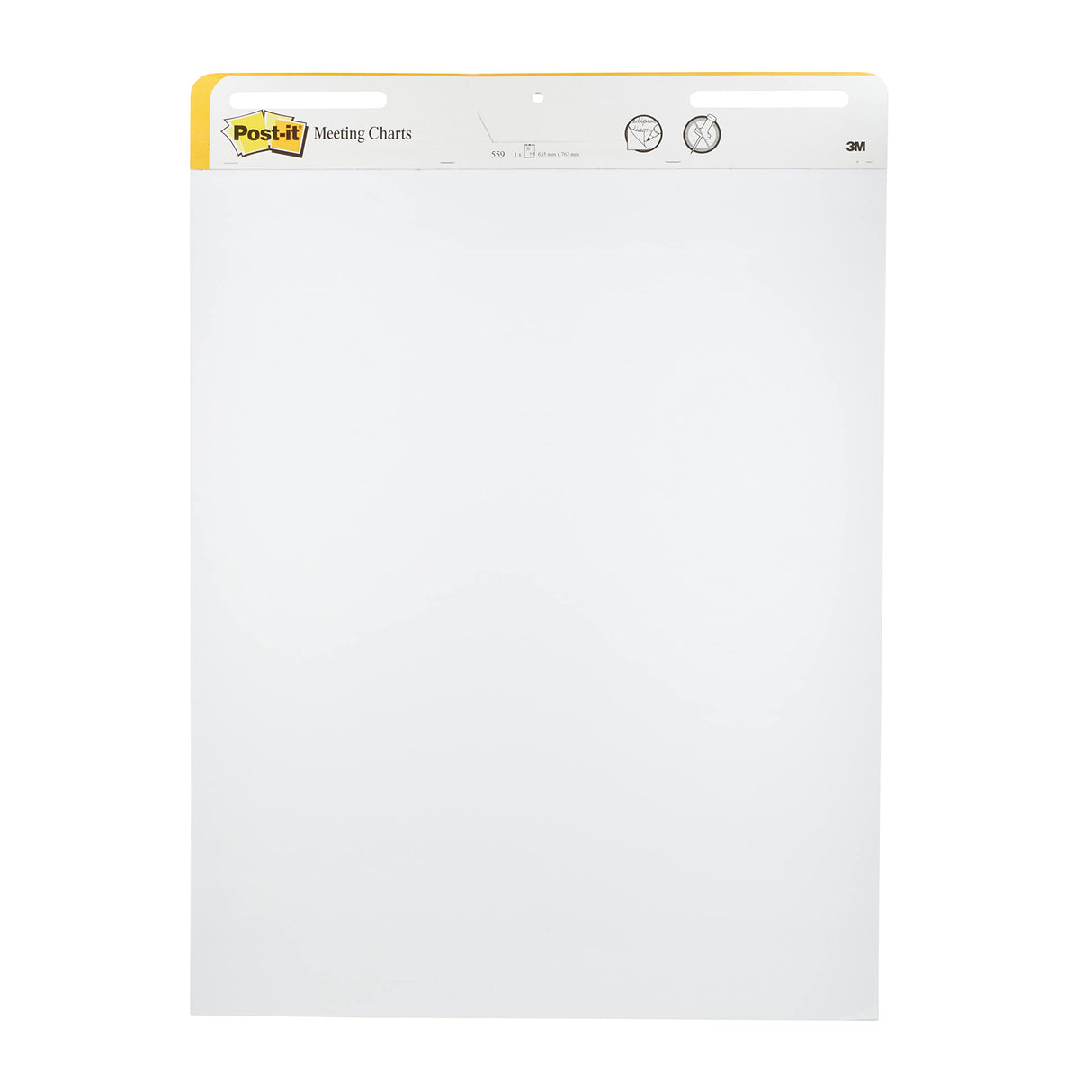 Post-It Super Sticky Self Stick Meeting Chart 559P-3 Blanco 635 mm x 762 mm Paquete Valor Agregado 2 x 559 (2 Blocs) + 1 x 559 (1 bloc) GRATIS
