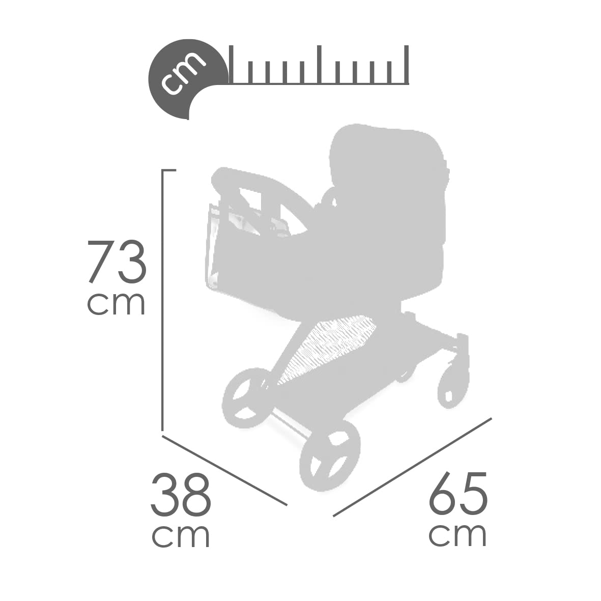 Coche de muñeca 3x1 Plegable - Novedad, para muñecas de hasta 50 cm.