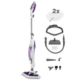Polti Vaporetto SV440 Doble, Escoba a Vapor 2 en 1 con Limpiador Portátil, Potencia Máxima 1500 W, 11 Accesorios Incluidos, Calentamiento en 15 Segundos, Depósito Extraíble, Blanco y Morado