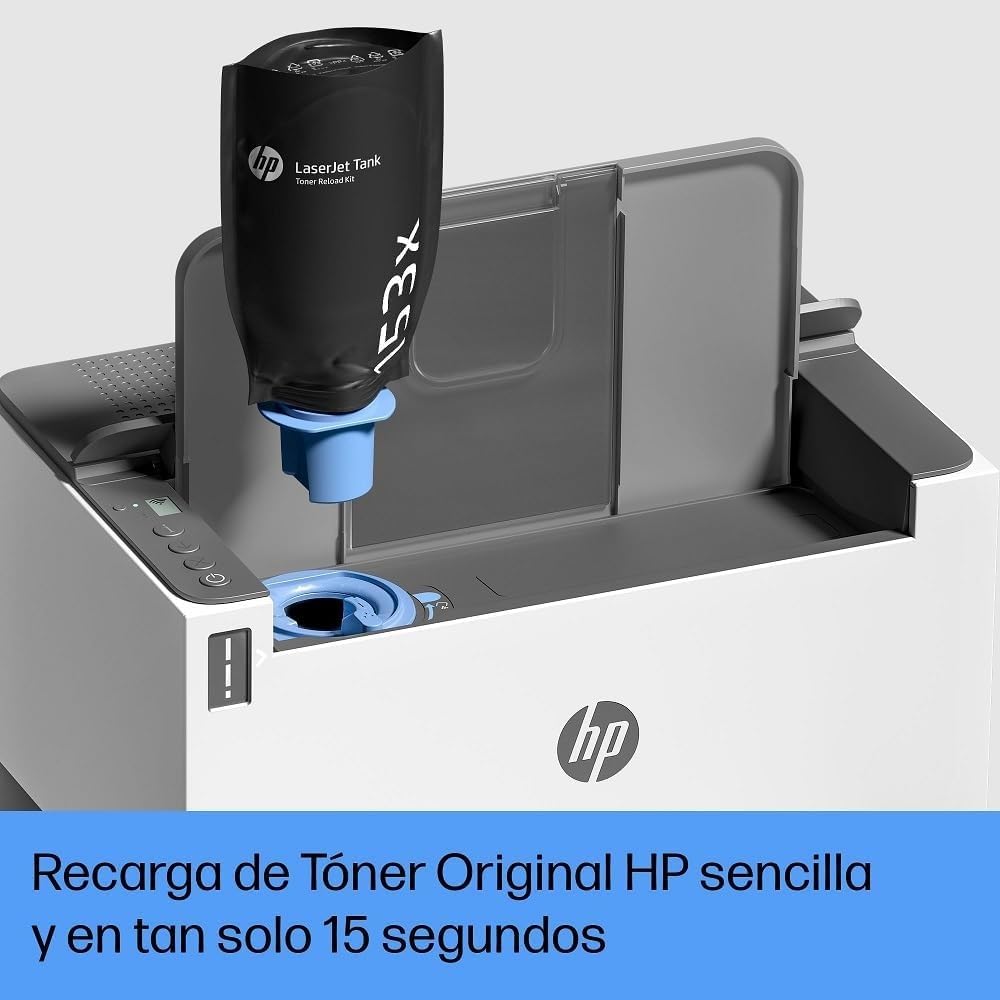 HP LaserJet Tank 2504dw 2R7F4A, Impresora Láser A4 con Deposito de Toner, Impresión a Doble Cara Automática, Wi-Fi, HP Smart App, Pantalla LCD Icon, Blanca y Negra