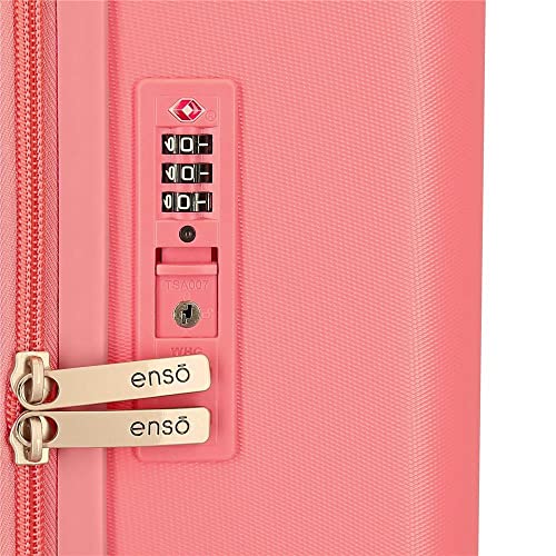 Enso Little Dreams Maleta de Cabina Rosa 40x55x20 cms Rígida ABS Cierre TSA Integrado 37L 3,22 kgs 4 Ruedas Dobles Equipaje Mano…