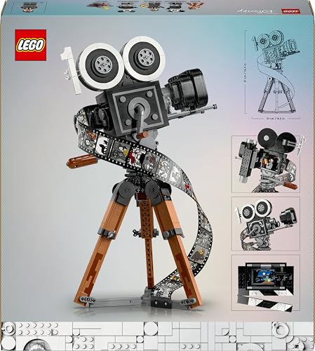 LEGO | Disney Cámara en Homenaje a Walt Disney, Set Conmemorativo, Maqueta para Construir para Adultos con las Minifiguras de Mickey y Minnie Mouse, Bambi y Dumbo, Regalo Coleccionable para Fans 43230
