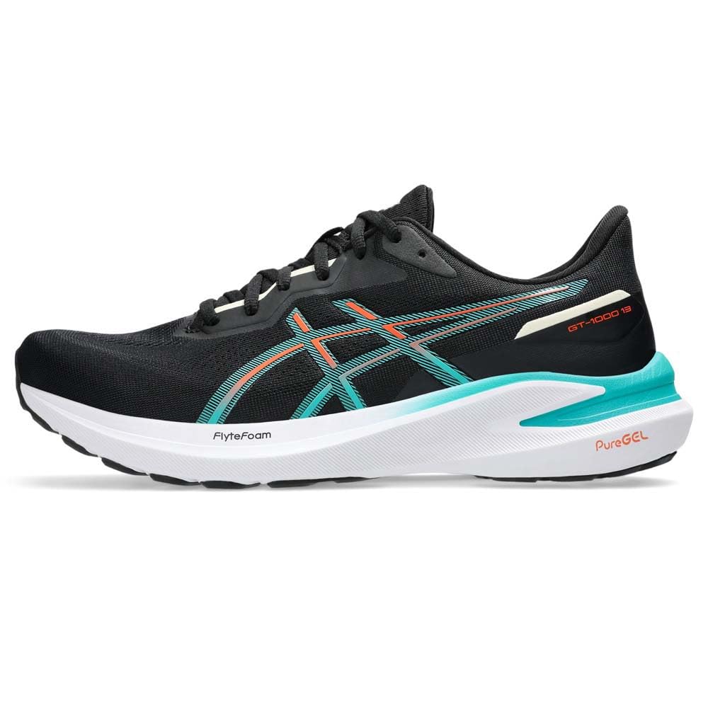 ASICS GT-1000 13, Sneaker Hombre, Negro/Verde Azul Marino Ondulado, 42 EU