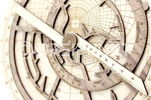 Dreipunkt Verlag Maqueta de astrolabio Deluxe Edition: maqueta de madera noble de astrolabio