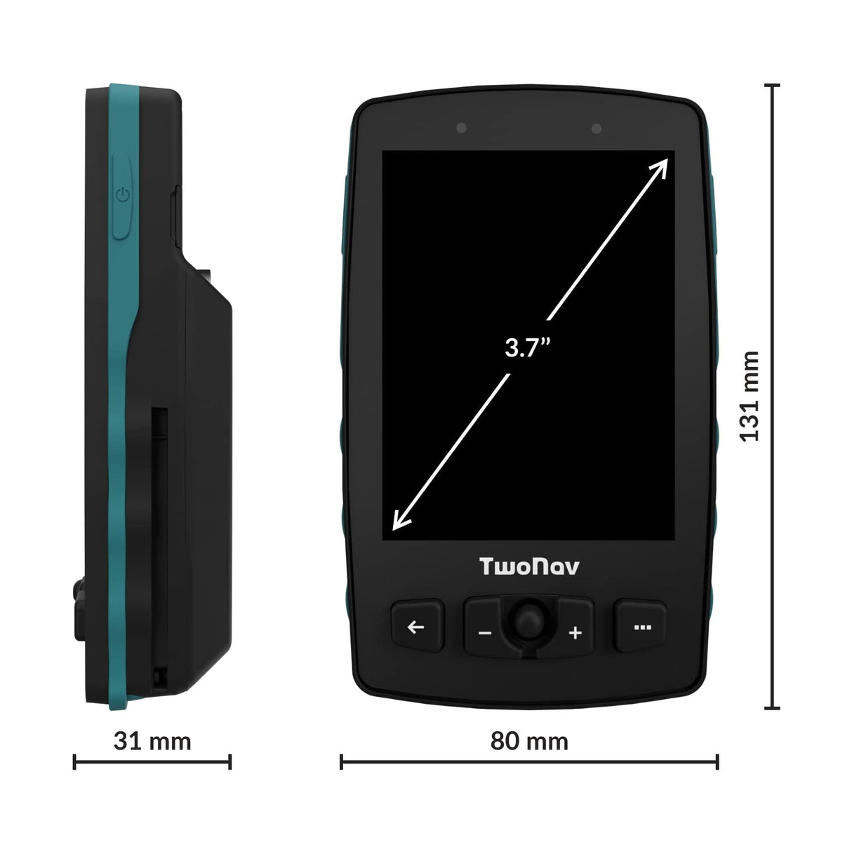 TwoNav Aventura 2 Plus + Mapa España Topo Completo, GPS de Mano con Pantalla Amplia 3.7 Pulgadas, Botones y Joystick para montaña, Alpinismo, Trekking o Senderismo con mapas incluidos. Color Turquesa