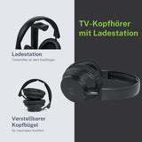 M-282 CTV - Auriculares de TV con transmisor y estación de Carga | Comodidad de Sonido inalámbrica con 20 h de autonomía, Ecualizador y Entrada óptica