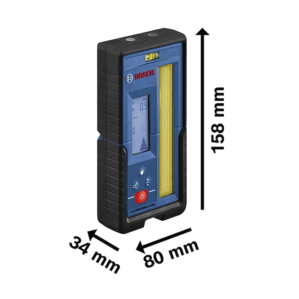 Bosch Professional Receptor láser LR 45, soporte RB 45, 2 pilas AA, alcance: hasta un radio de 300 m, color rojo y verde