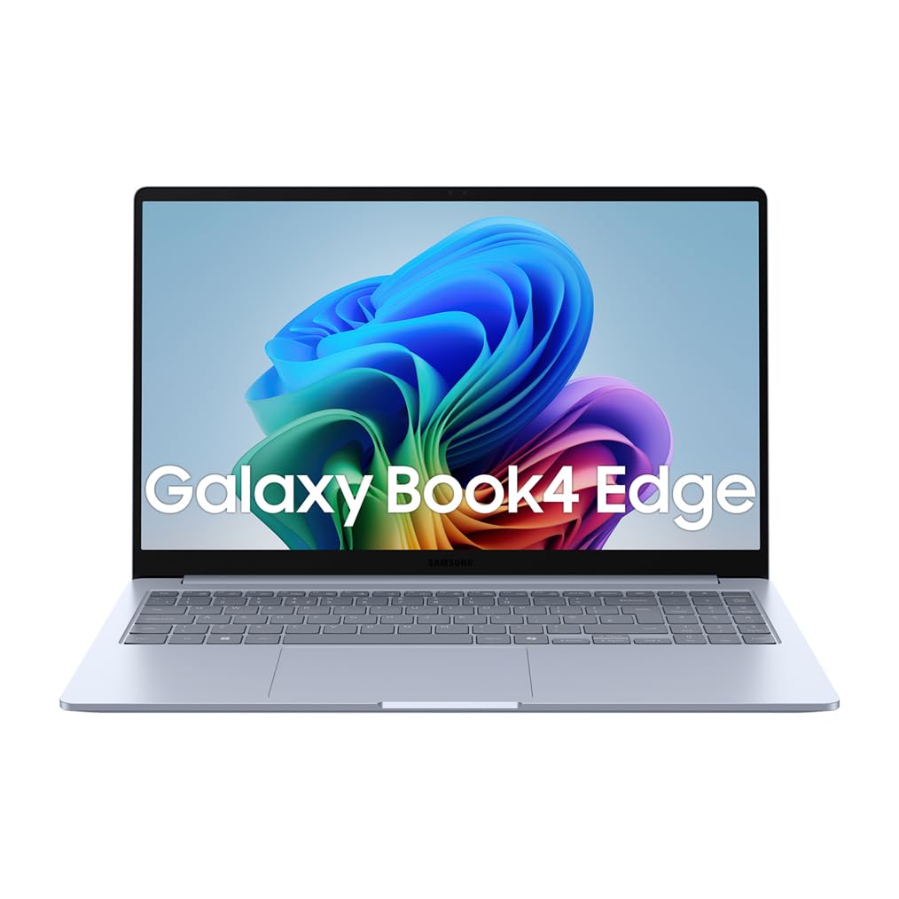 Samsung Galaxy Book4 Edge, Ordenador Portátil Galaxy AI, Pantalla 15.6", 16GB RAM, Procesador Snapdragon X Plus, Almacenamiento 256GB, PC Copilot+, Azul Zafiro, Teclado QWERTY Español