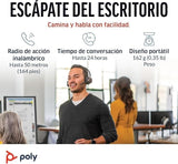 Auriculares inalámbricos Poly Voyager 4320 UC y soporte de carga - Audífonos estéreo con micrófono de brazo con cancelación de ruido - Conexión Bluetooth a PC/Mac/teléfono móvil - Teams (certificado)