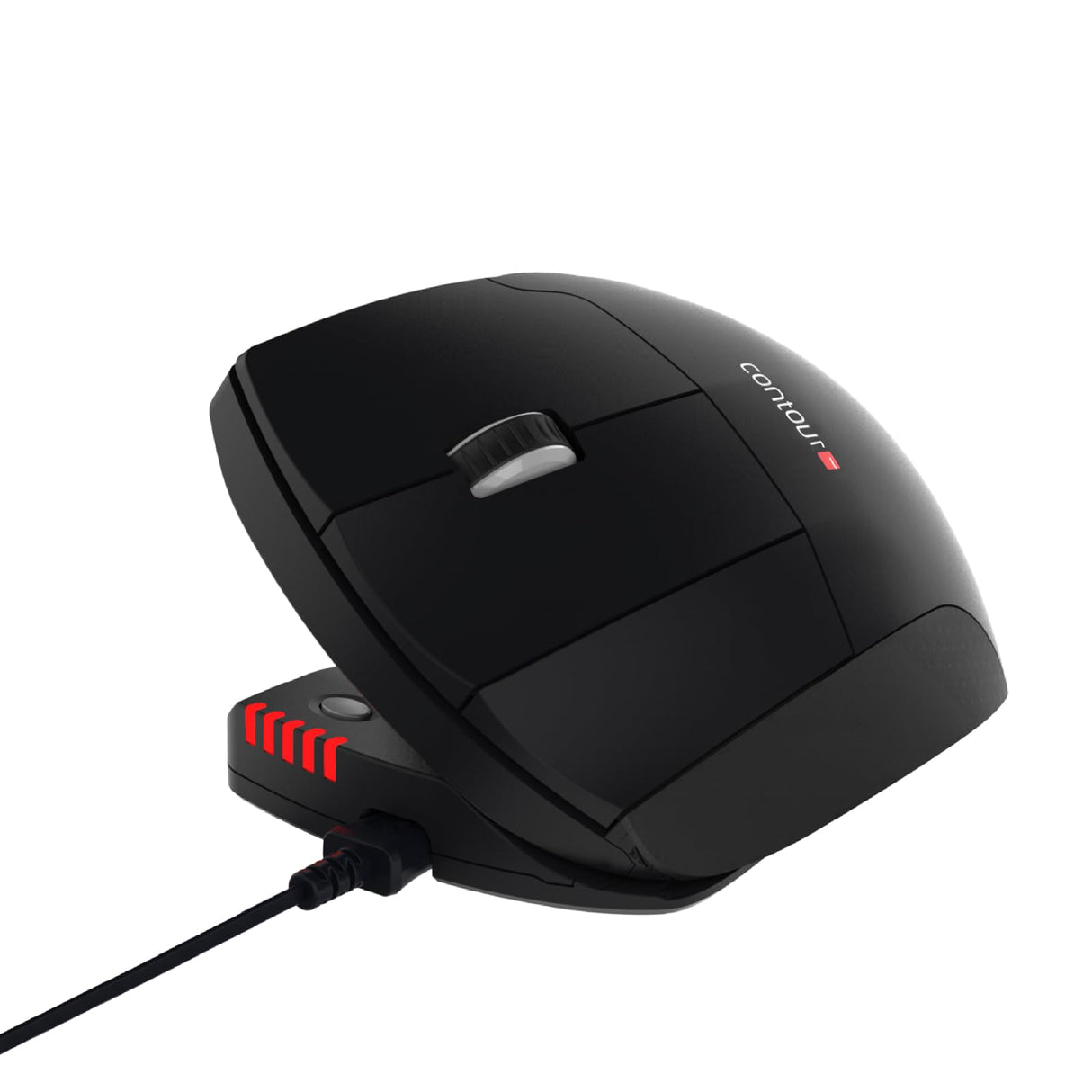 Contour Unimouse | Ratón de Juego ergonómico | Ratón con Cable | Ratón Vertical para Zurdos | Ángulo de 35 a 70 Grados | 6 Botones + Desplazamiento | para Windows y Mac Negro