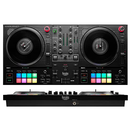 Hercules DJControl Inpulse T7 -Controladora de DJ Motorizada Negra de 2 Decks - incluye Serato DJ Lite y el software DJUCED