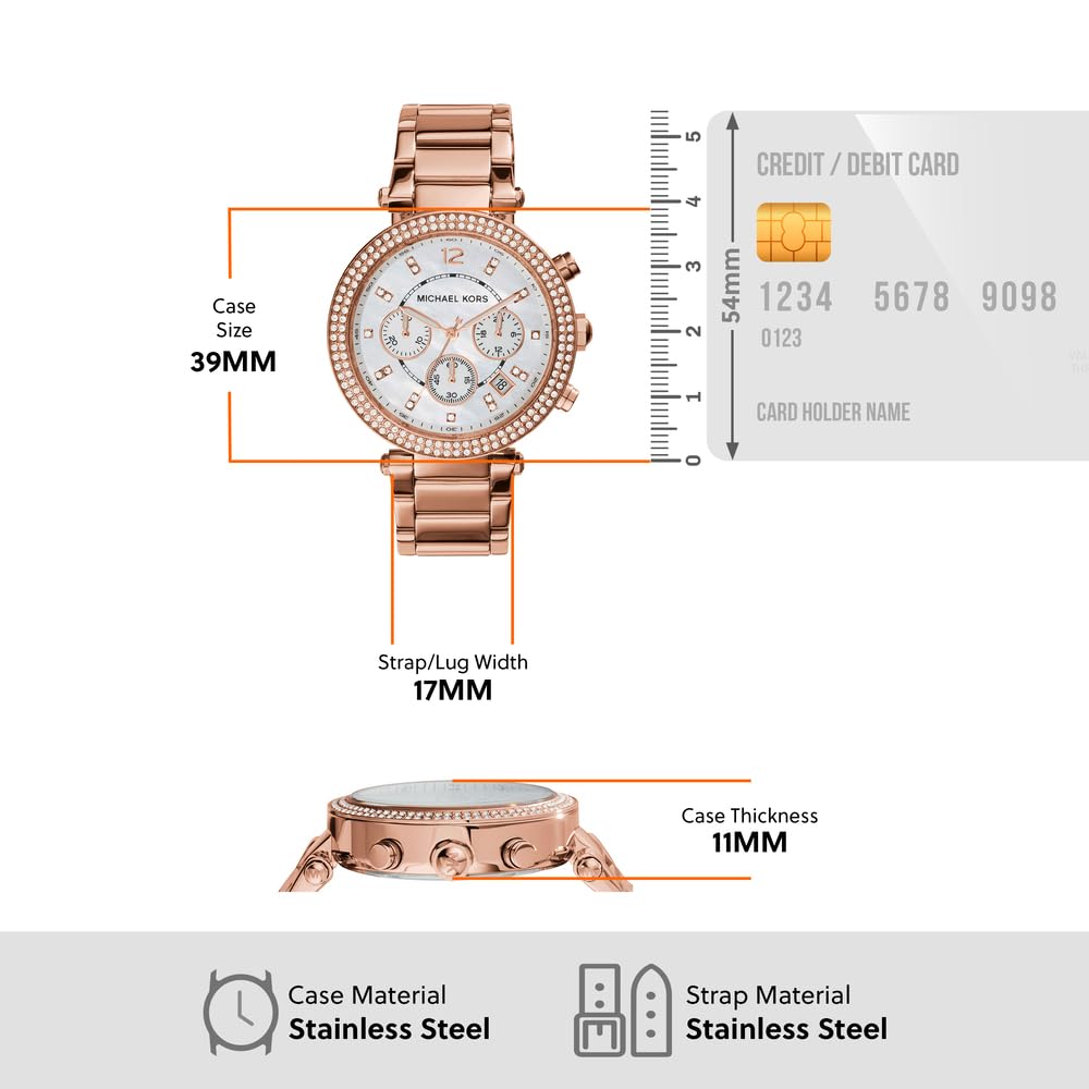 Michael Kors Parker MK5491 Cronógrafo para Mujeres con Zircones