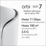 NETGEAR Orbi WiFi Mesh Satélite | (RBE770) WiFi 7 Mesh, Compatible con Orbi RBE772 y RBE773 | Aumenta la Cobertura hasta 180 m2, BE27000 802.11be (hasta 11 Gbps)