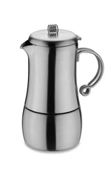 Café Stål MEC-06M Elements Espresso Cafetera de acero inoxidable 18/10 – Pulido brillante con tapa abatible, adecuado para 6 tazas de mokkatassen acero