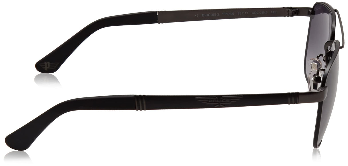 POLICE SPL890 Gafas, Matt Gun Metal with Matt Black Parts, 58 para Hombre