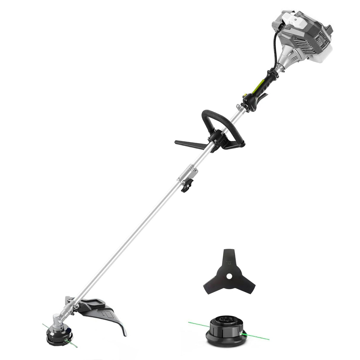 Avilia Desbrozadora de explosión de 33 CC con depósito de 120 l – Cortacésped Profesional 1,2 HP, Mango antivibración, Disco de Acero de 3 Dientes, Cabezal de Hilo Tap&Go, 2 Tiempos, carburador